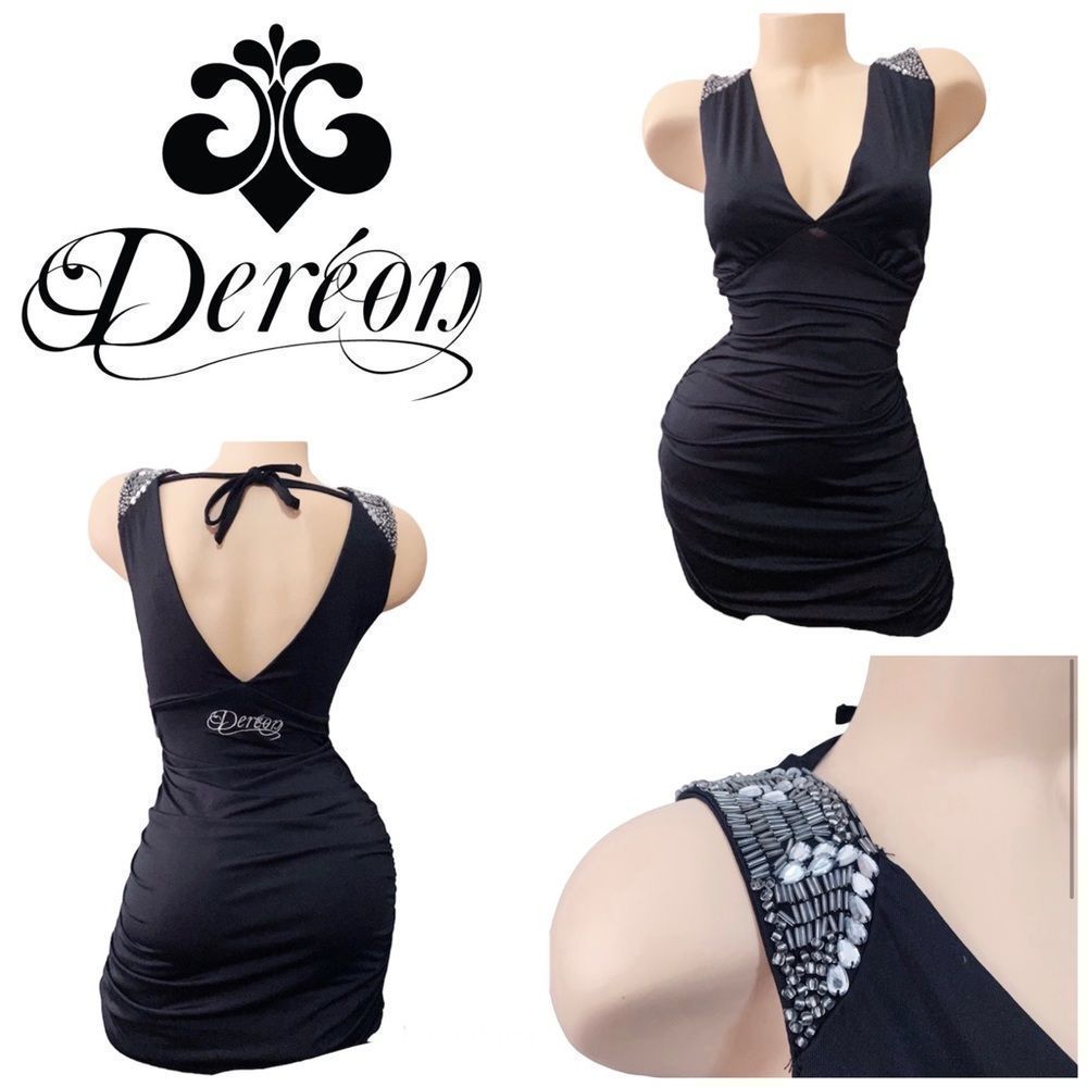 🏖️ Mix & Match 3/$275 🏖️ Vintage Dereon Ruched Black Dress